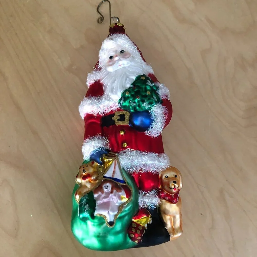 Vintage Bloomburg On The Tree Blown Glass Ornaments 1451 Christmas Tree Santa